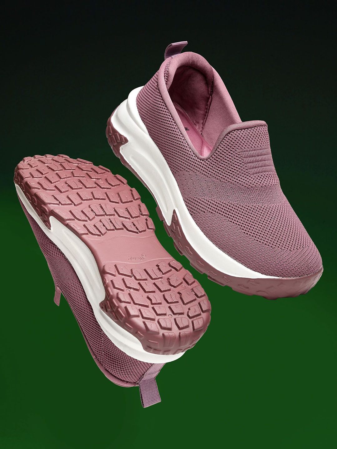 

JUMPLITE Women Mesh Woven Design Slip-On Sneakers, Purple
