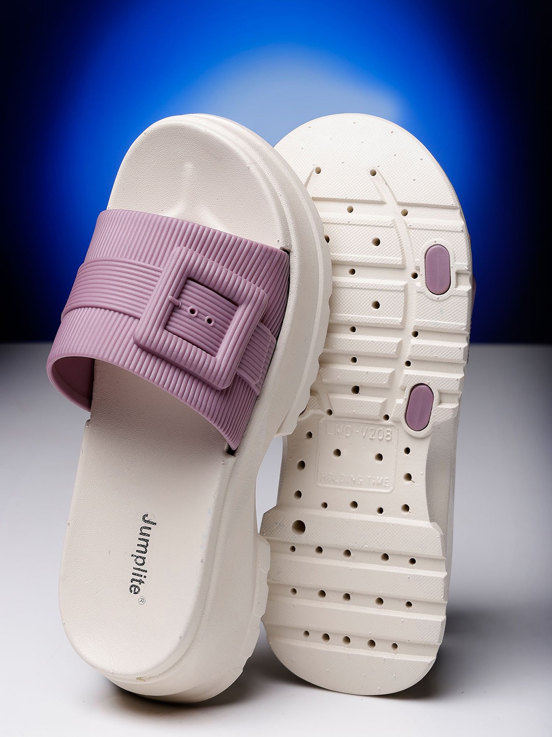 

JUMPLITE Women's Comfort Heels Casual Sandal, Purple