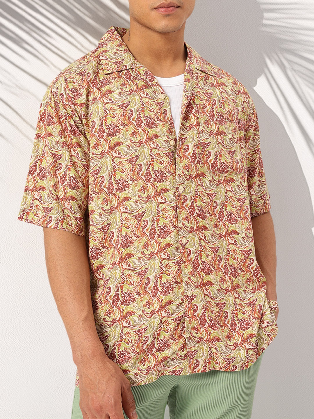 

Kook N Keech Floral Printed Casual Oversized Shirt, Green