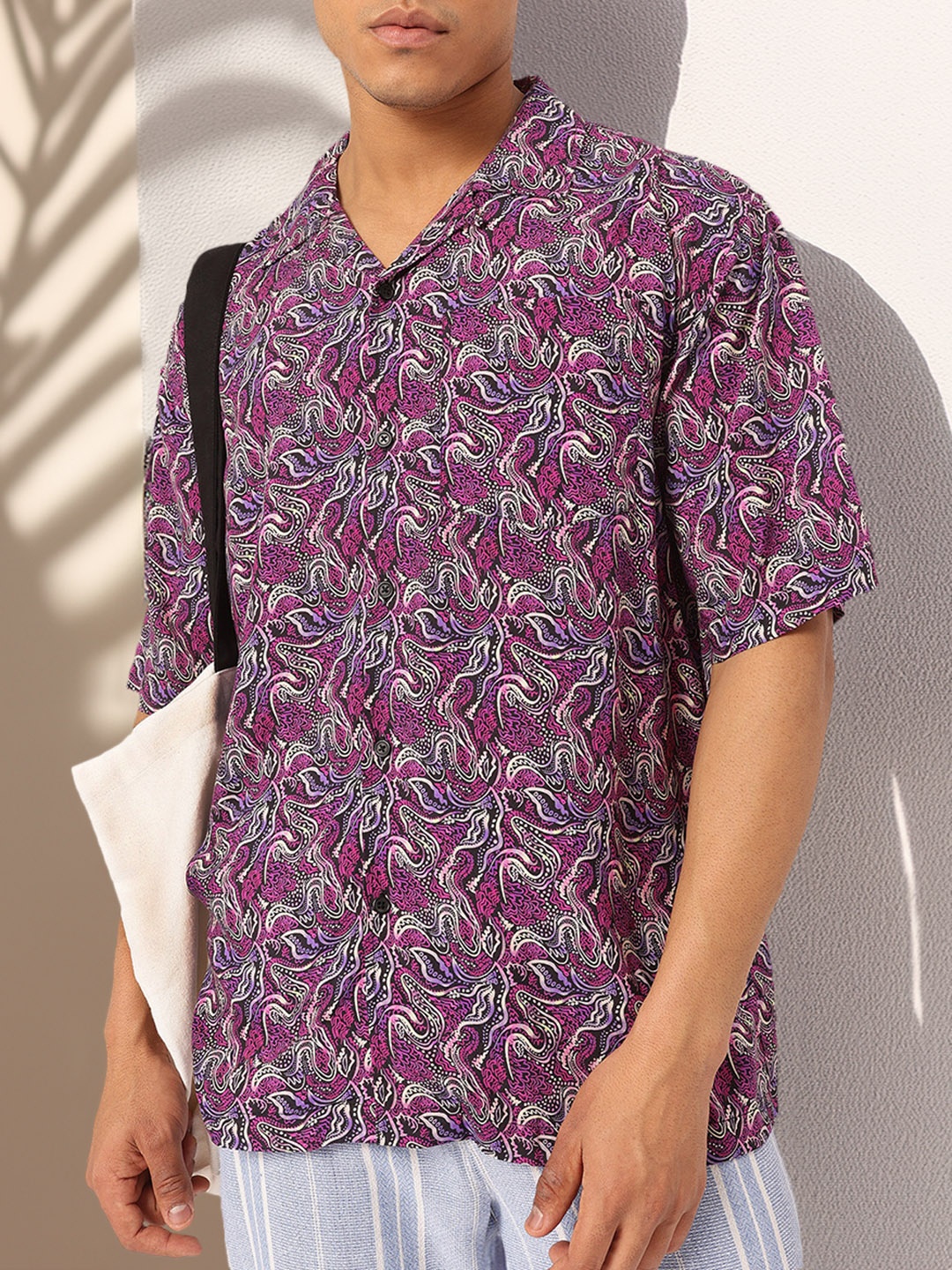 

Kook N Keech Floral Printed Casual Oversized Shirt, Purple