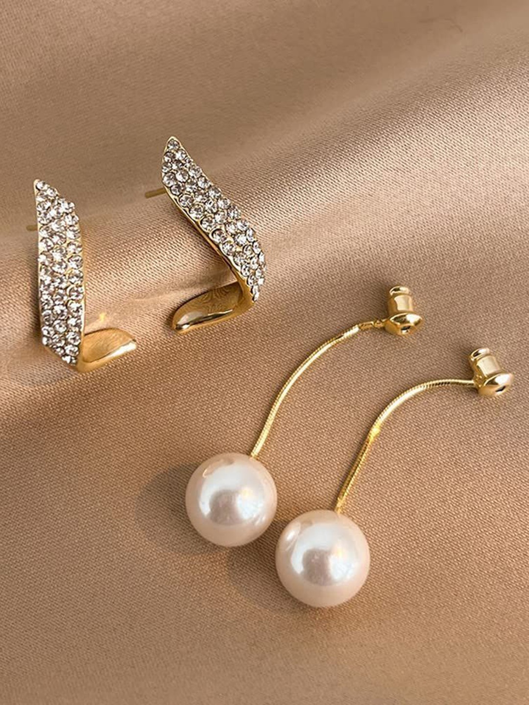 

Softwrap Rhodium-Plated Contemporary Pearls Drop Earrings, Silver