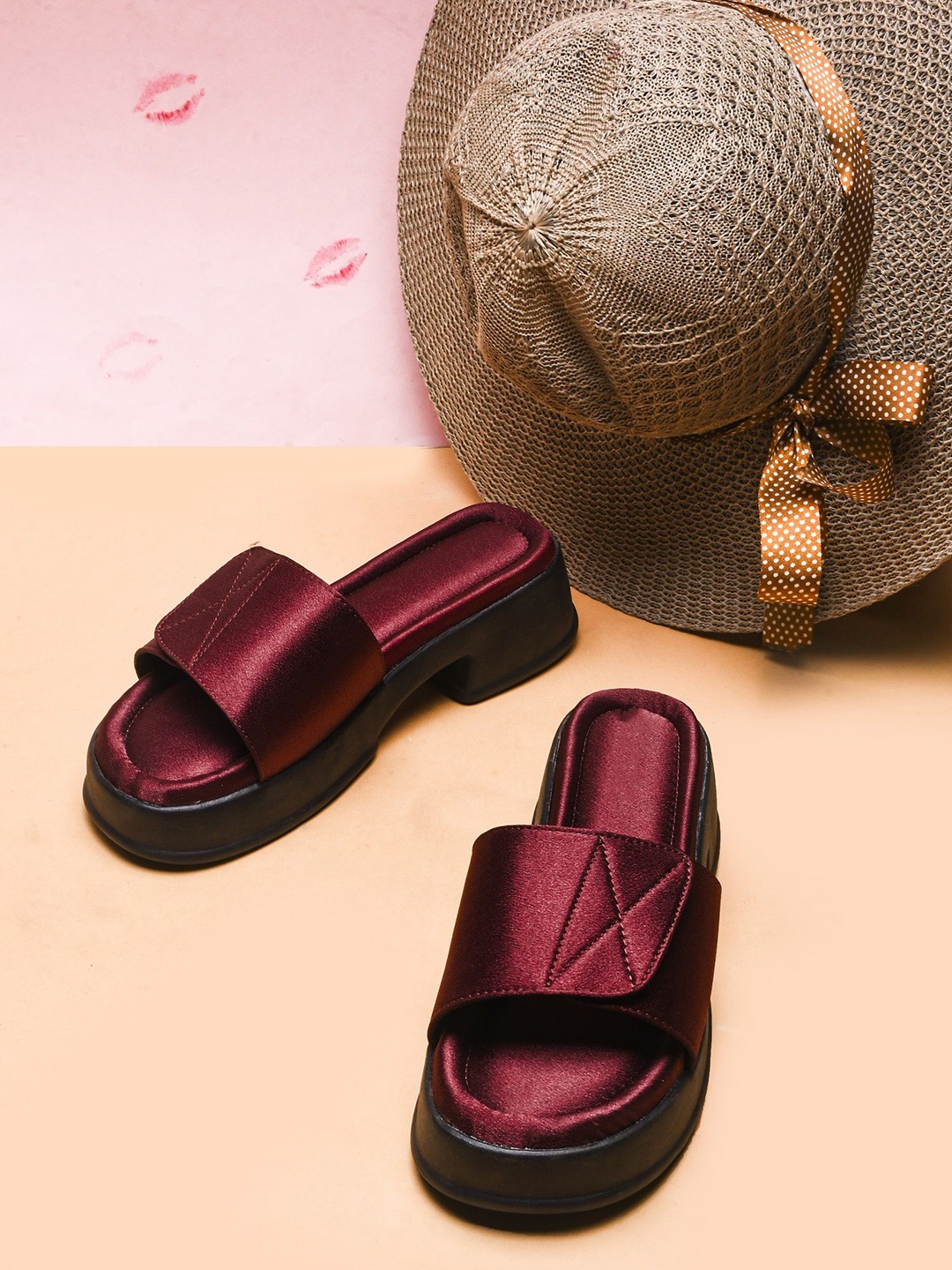 

Try Me Block Sandals, Maroon