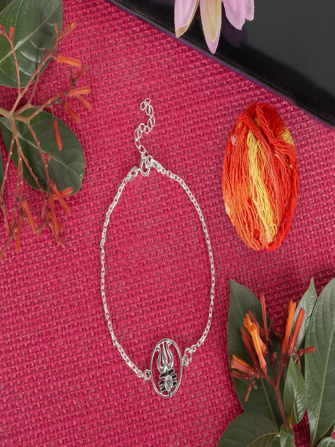 

Silver Chest 925 Sterling Silver Trishul Bracelets Wraparound Rakhi