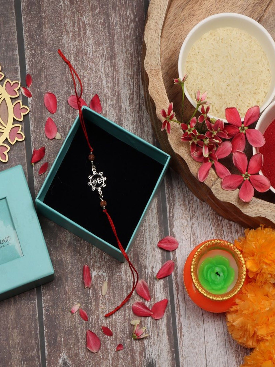 

Silver Chest 925 Sterling Silver Trishul Thread Rakhi