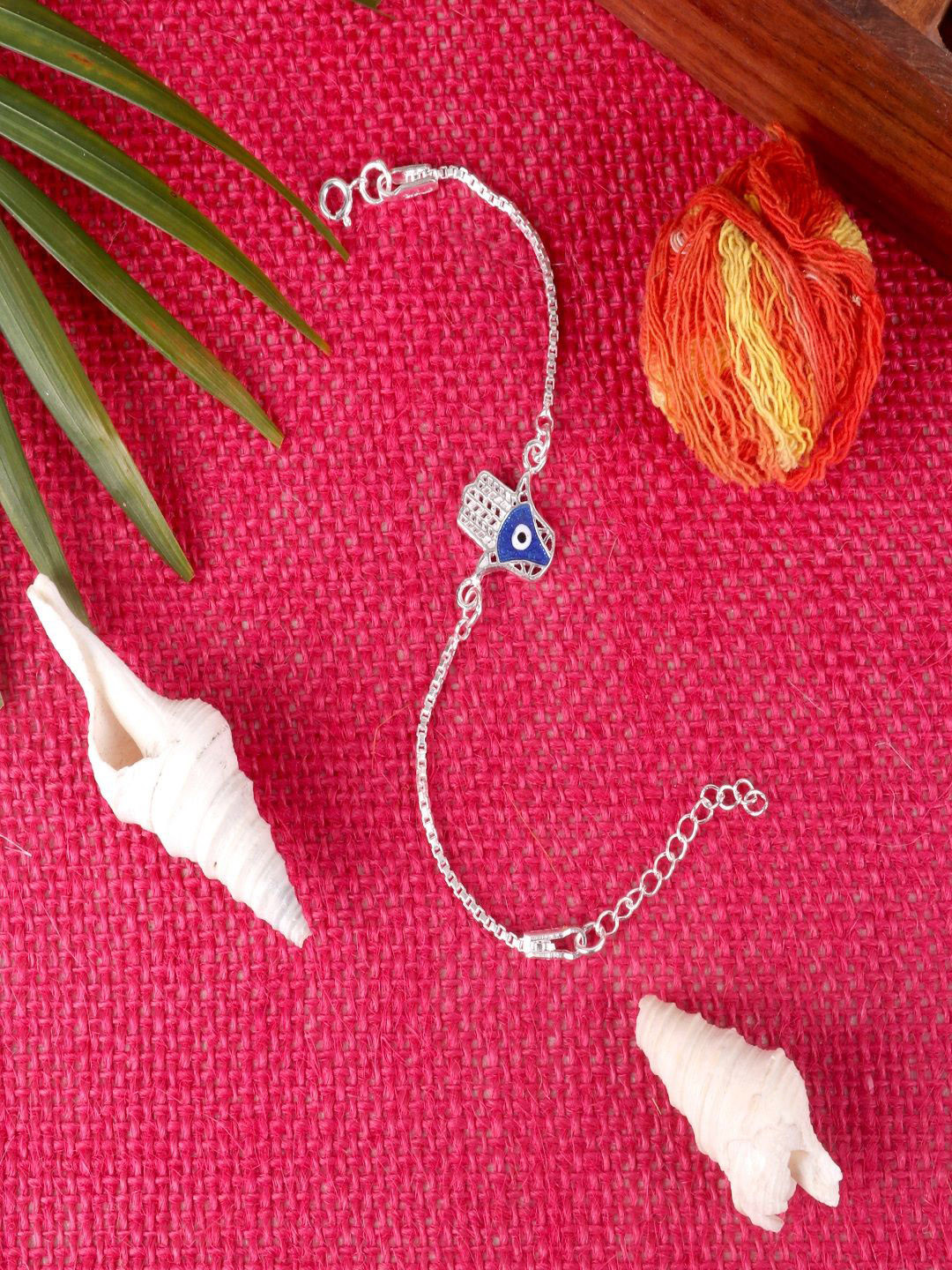 

Silver Chest 925 Sterling Silver Evil Eye Design Bracelets Rakhi