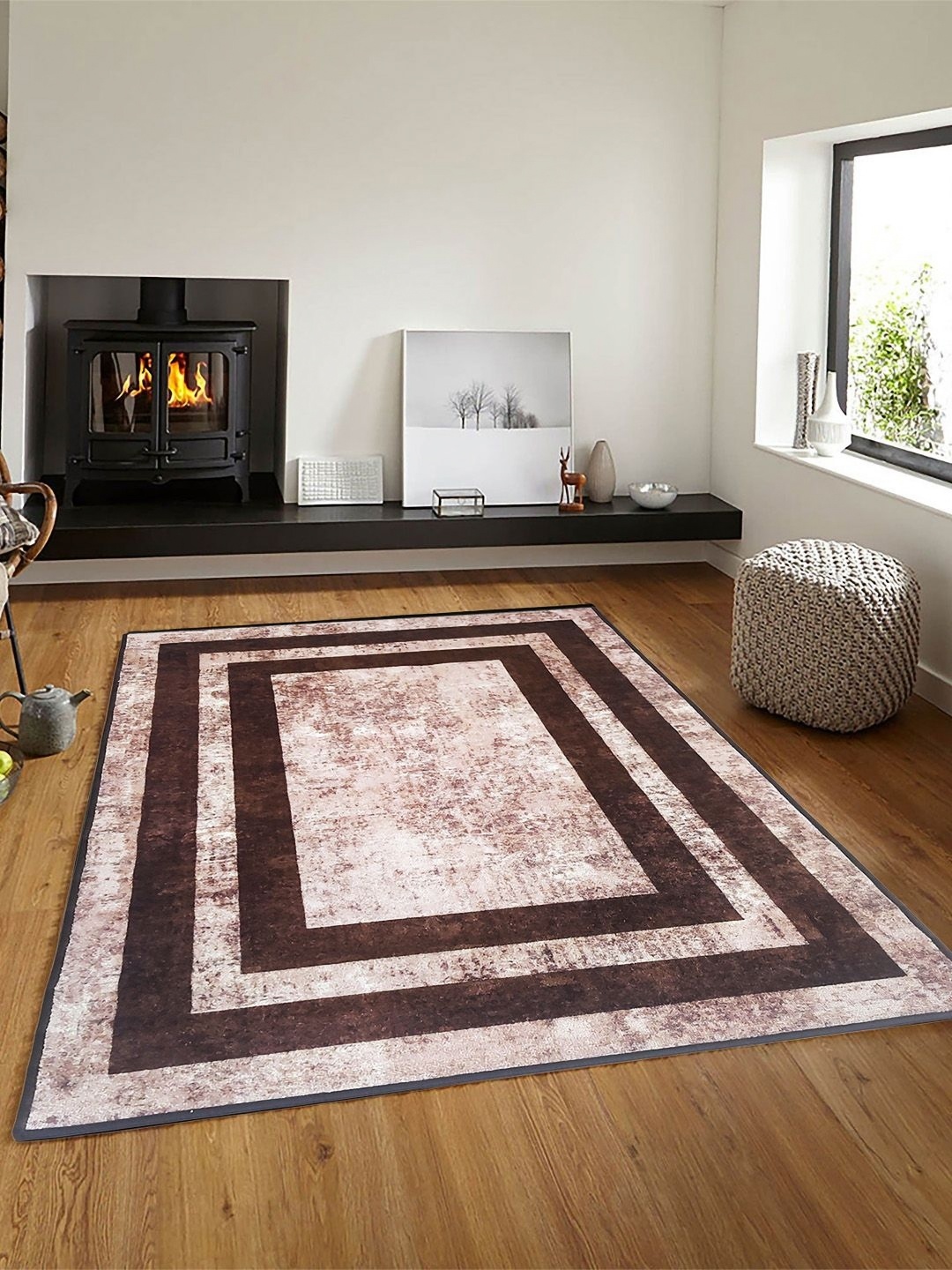 

Matz and More Brown Geometric Anti-Skid Carpet