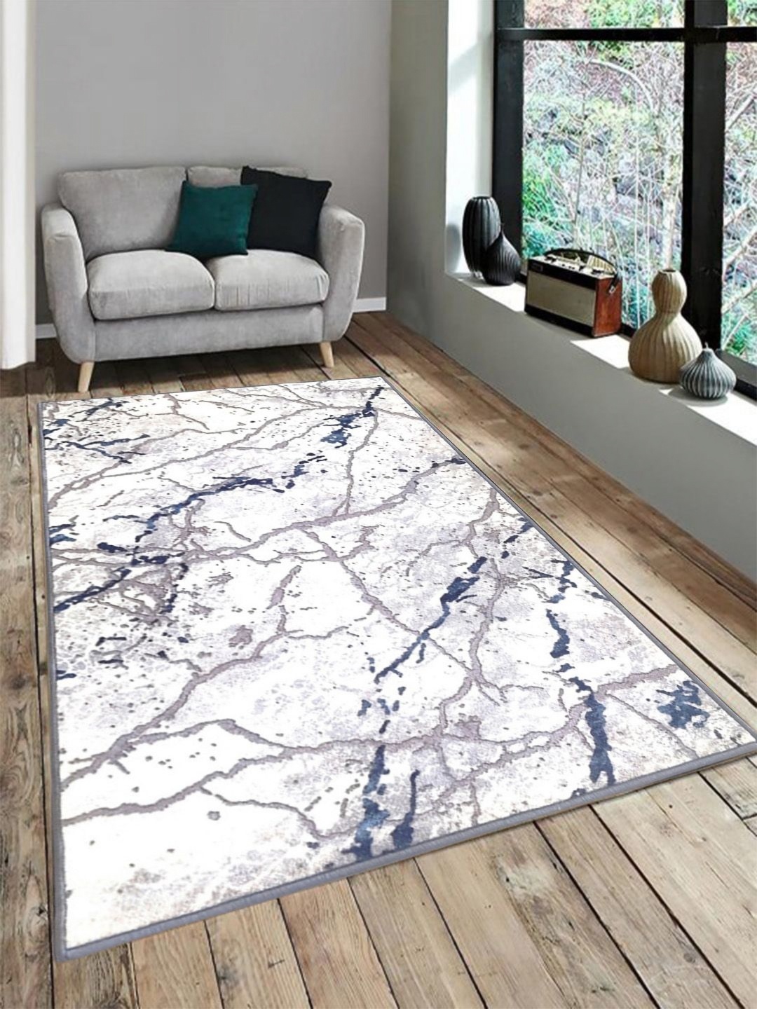 

Matz and More Grey Abstract Anti-Skid Carpet