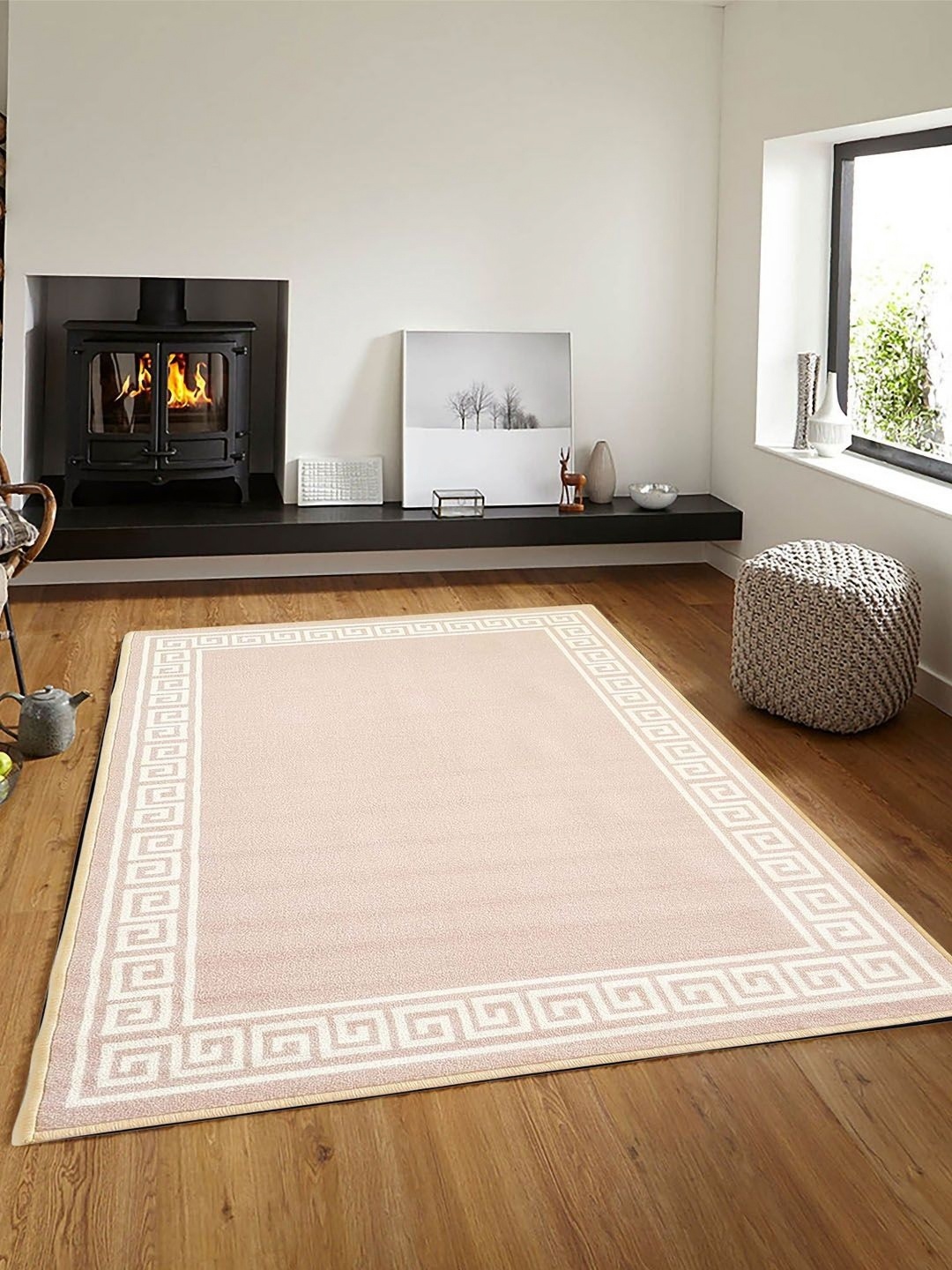 

Matz and More Beige & Cream Geometric Anti-Skid Carpet