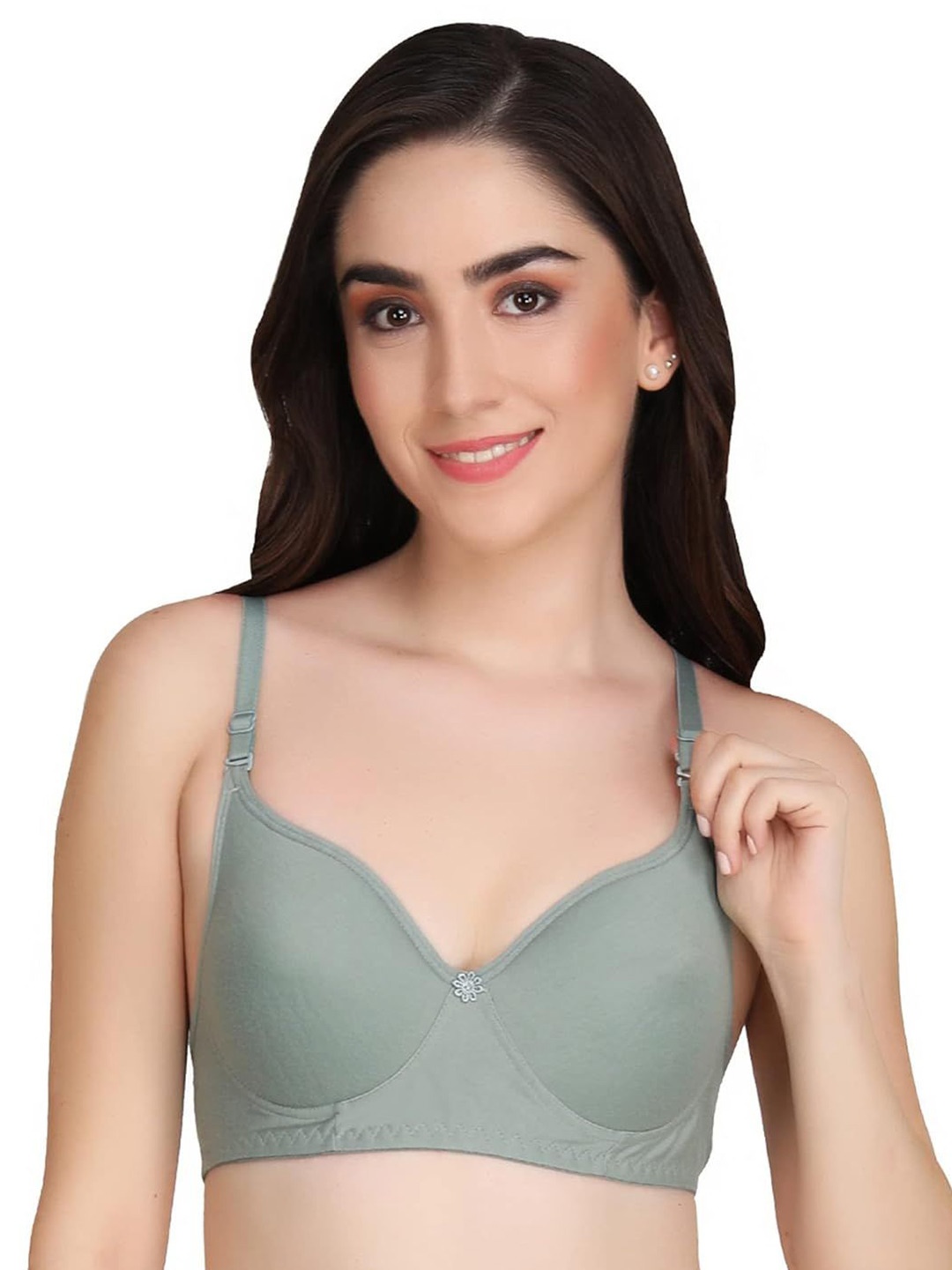 

Designer Bugs Women Bra Medium Coverage Lightly Padded, Olive