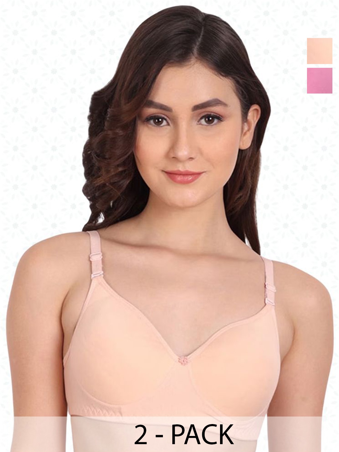 

Designer Bugs Women (Pack Of 2) Medium Coverage Lightly Padded Bra, Pink