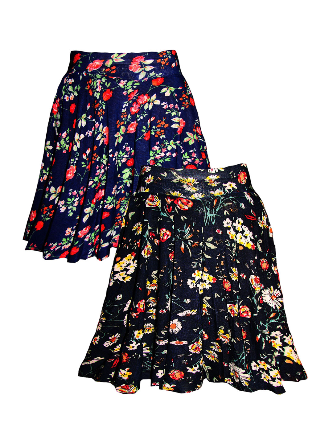 

BAESD Girls Pack Of 2 Printed A-Line Knee Length Skirts, Black