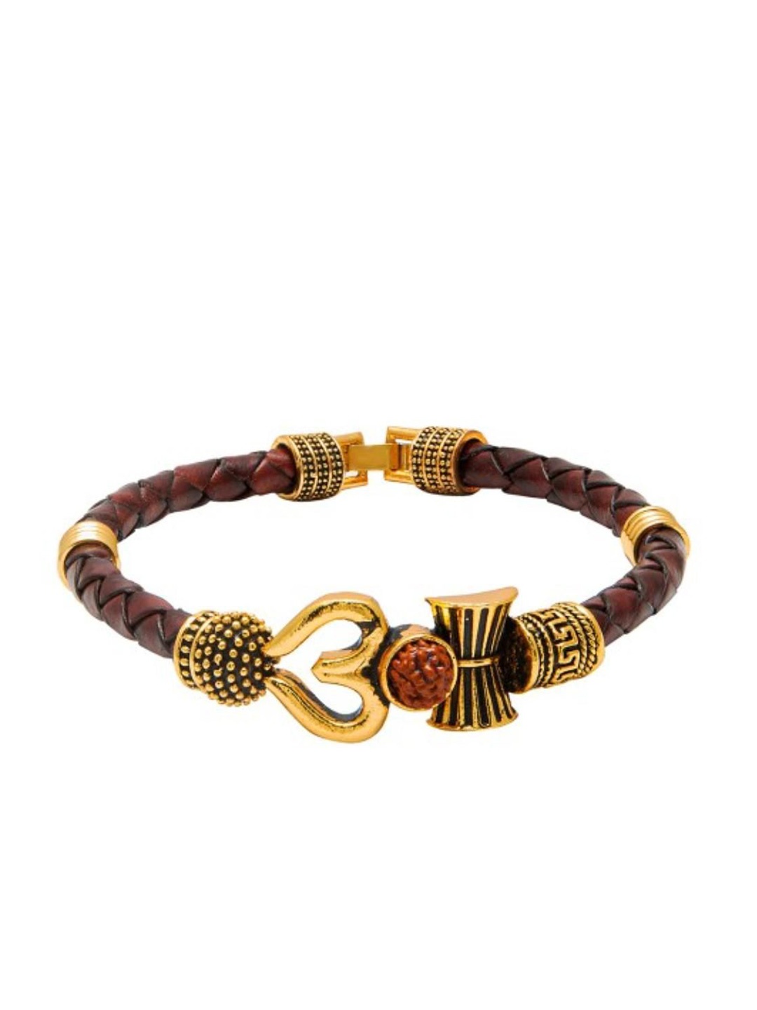 

DN Creation Unisex Gold Plated Rudraksha Wraparound Bracelet