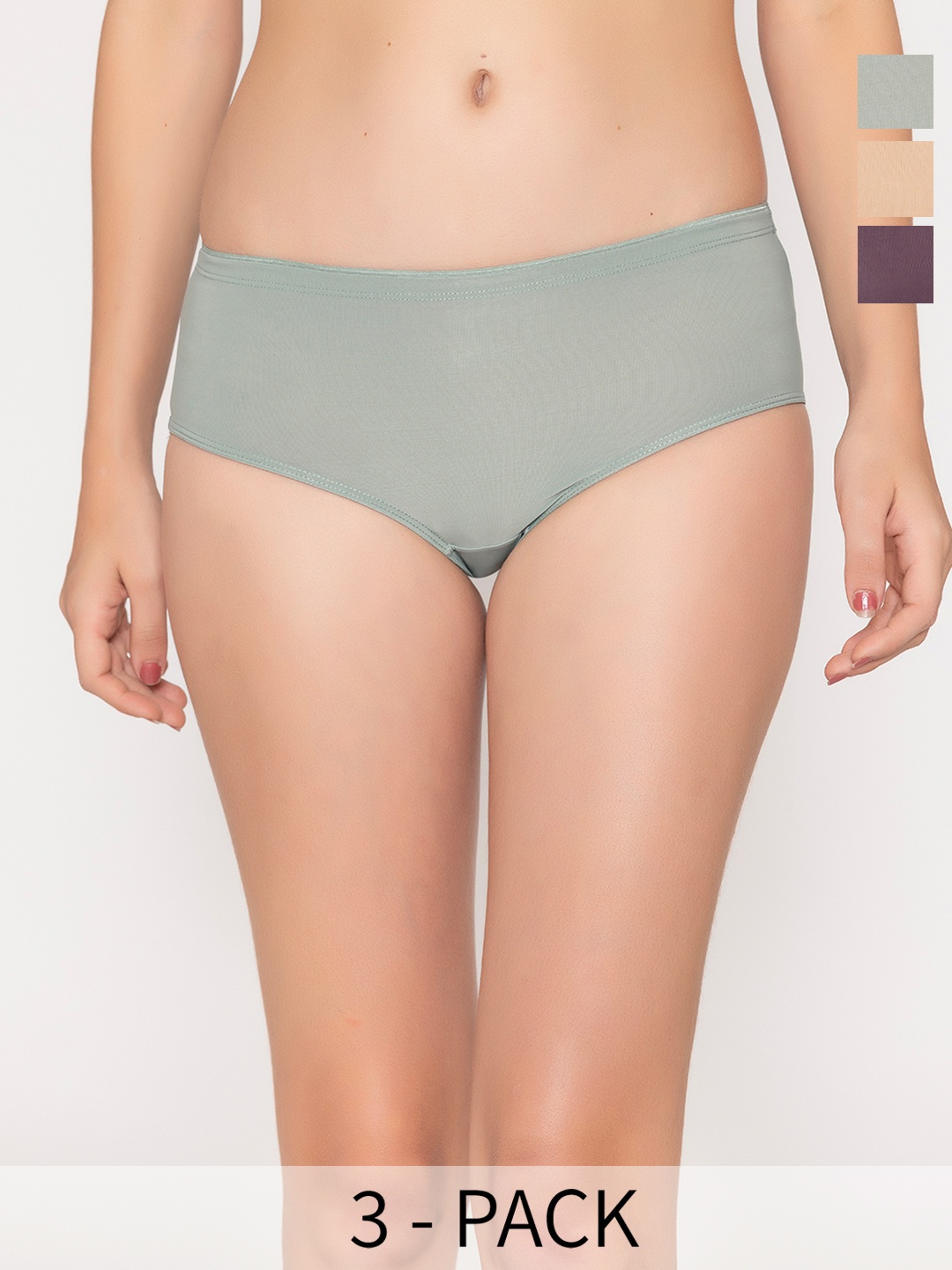 

Kalyani Pack Of 3 Mid Rise Hipster Briefs COOPERP3V082S, Violet
