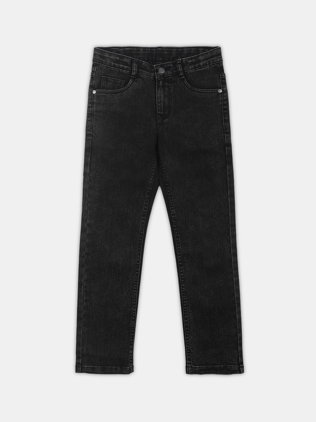 

Urbano Juniors Boy's Cotton Regular Fit Washed Denim Jeans Stretchable, Black