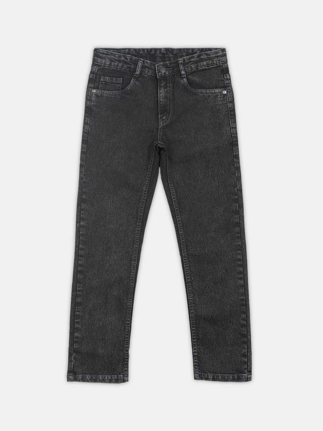 

Urbano Juniors Boy's Cotton Regular Fit Stretchable Washed Denim Jeans, Grey