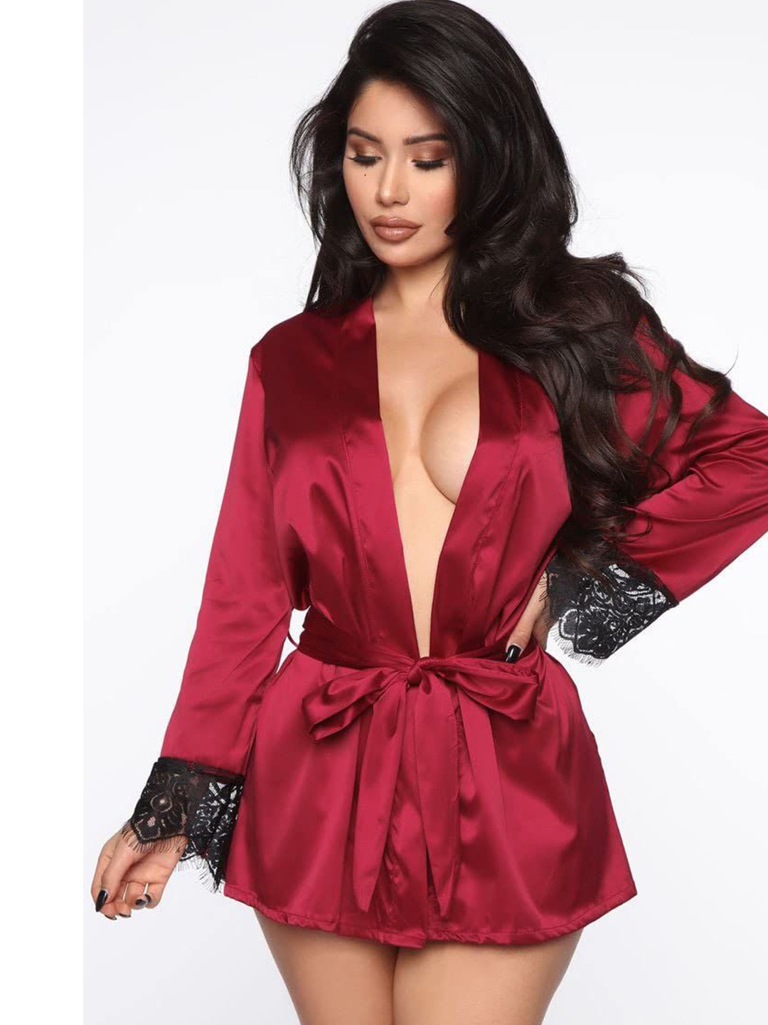 

SSoShHub NET Kimono Robe, Maroon