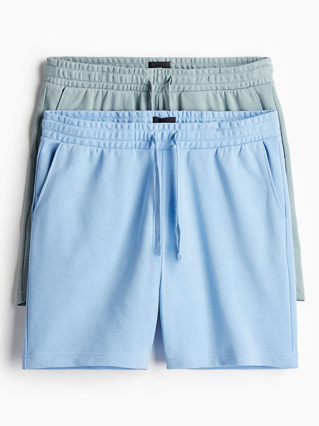 

H&M Men 2-Pack Mid-Rise Sweatshorts, Turquoise blue