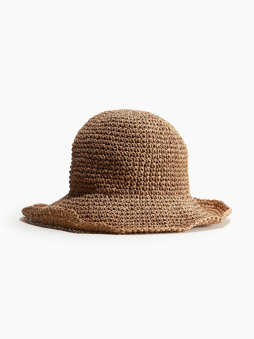 

H&M Women Wavy-Brim Straw Hat, Beige