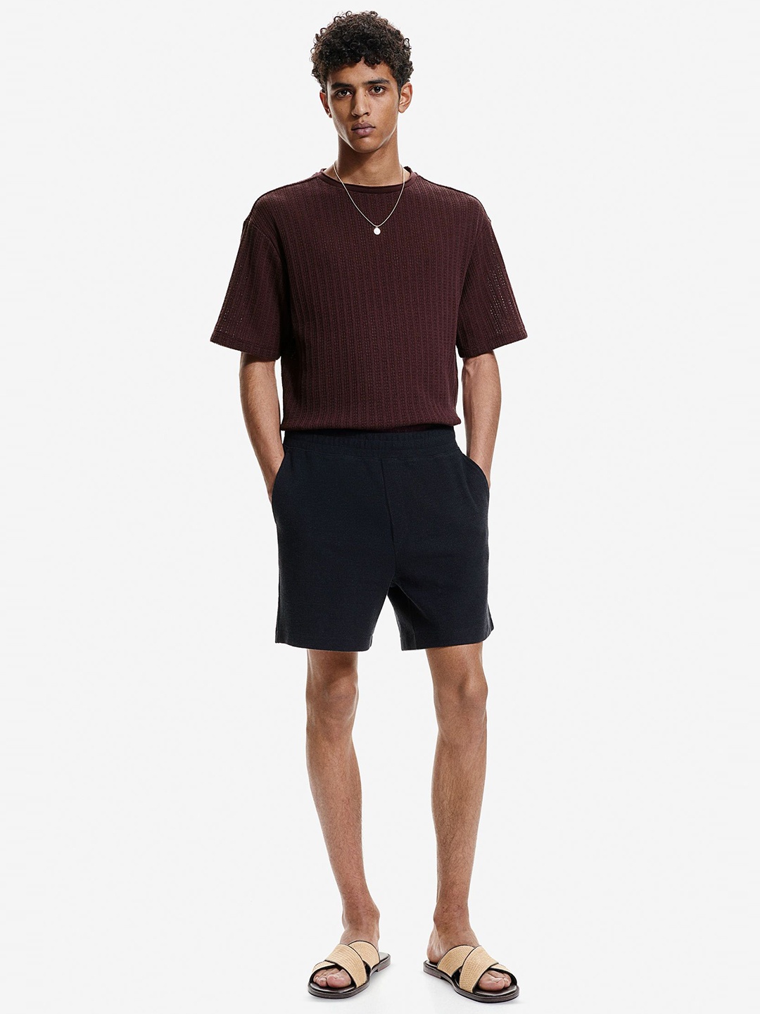 

H&M Men Loose Fit T-shirt, Maroon