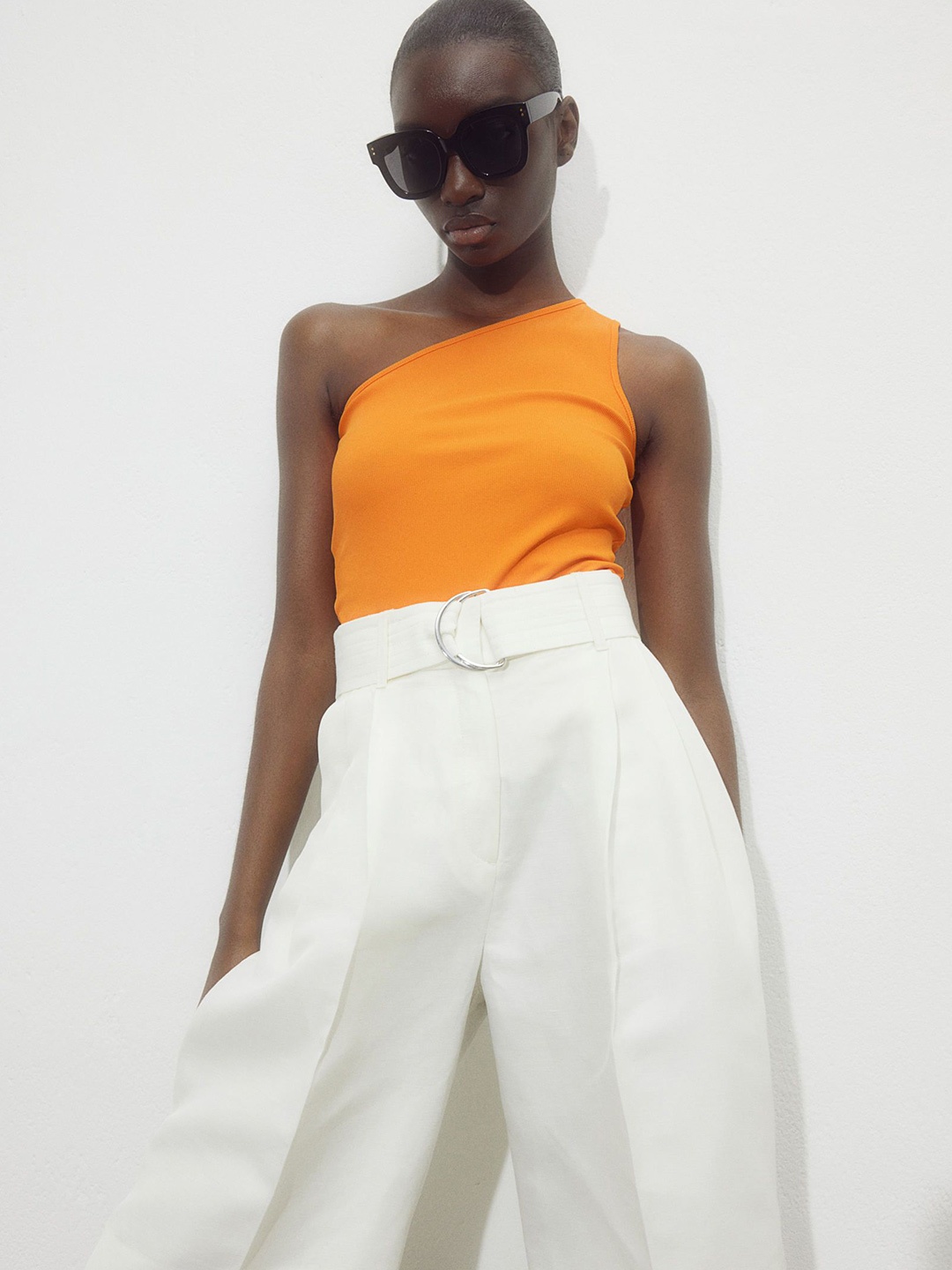 

H&M One-Shoulder Top, Orange