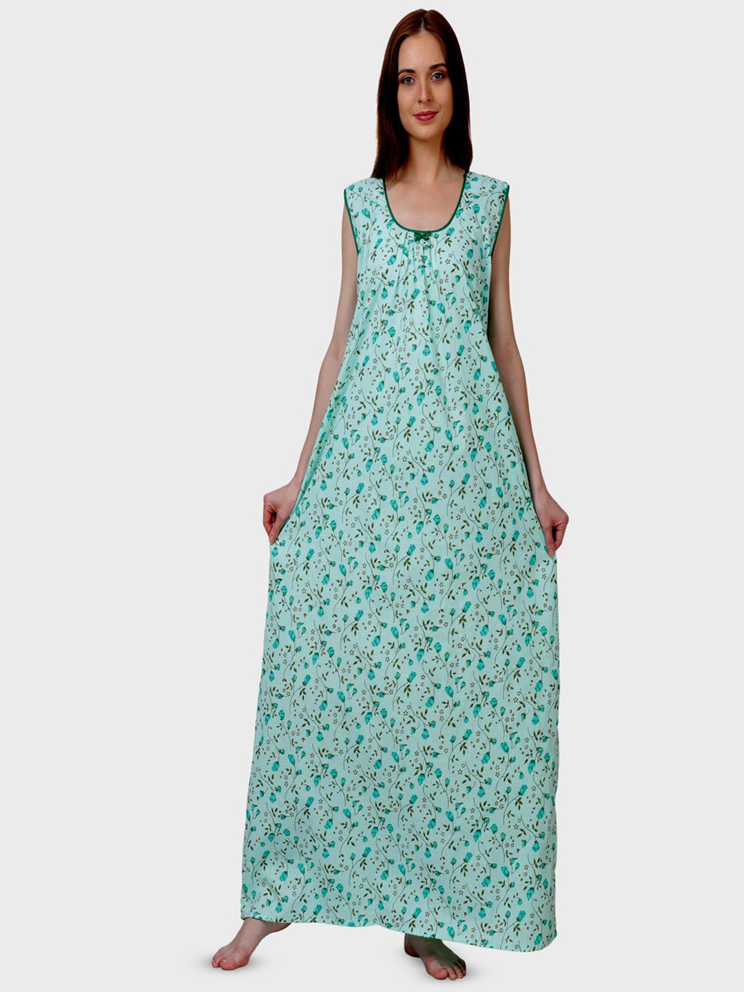 

Breezly Printed Maxi Nightdress, Green