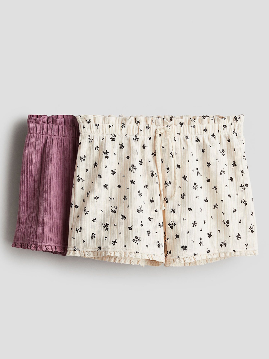 

H&M Girls Pack Of 2 Pull-On Jersey Shorts, White