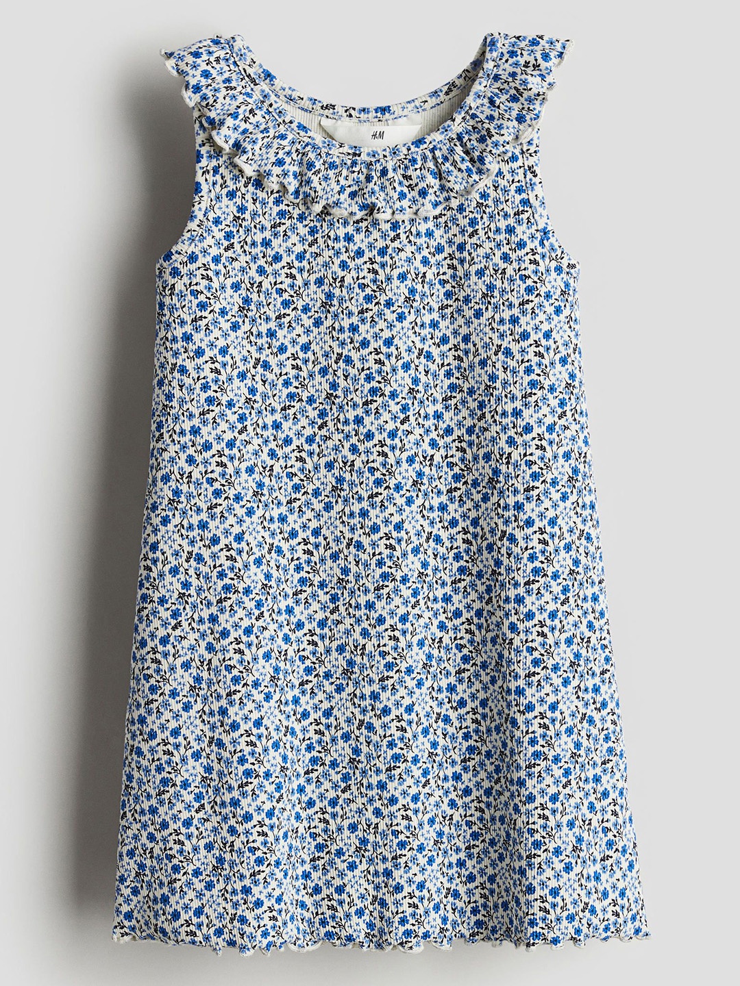 

H&M Girls Floral Printed A-Line Dress, Blue