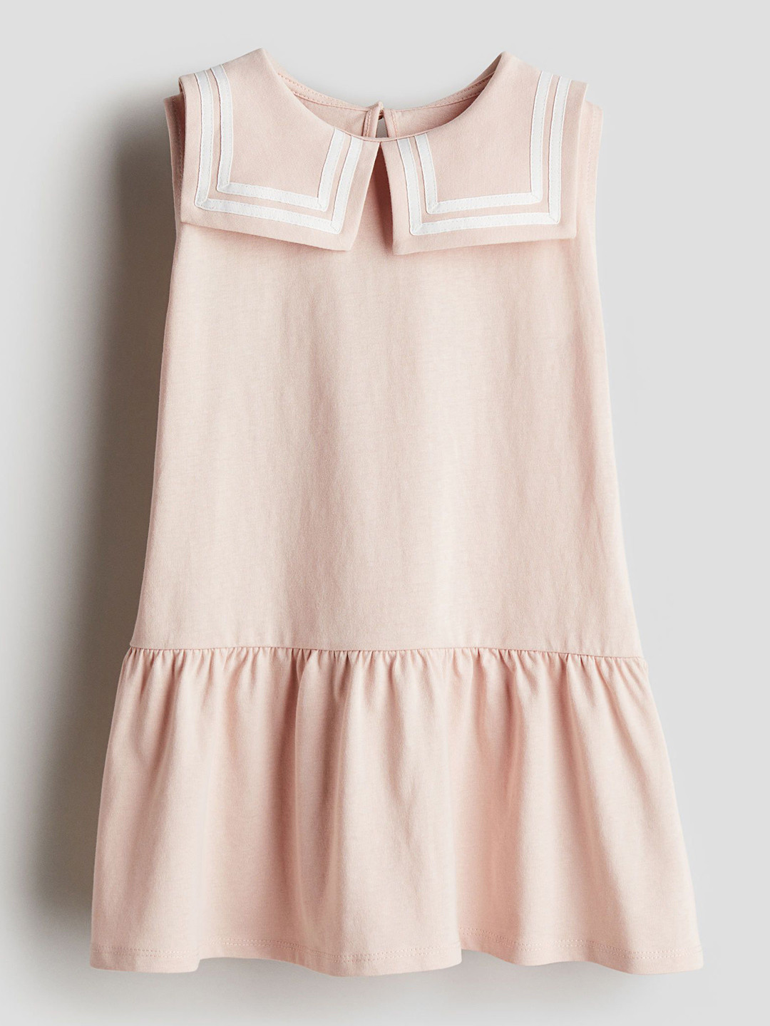 

H&M Girls Solid Cotton Sailor Drop-Waist Dress, Pink