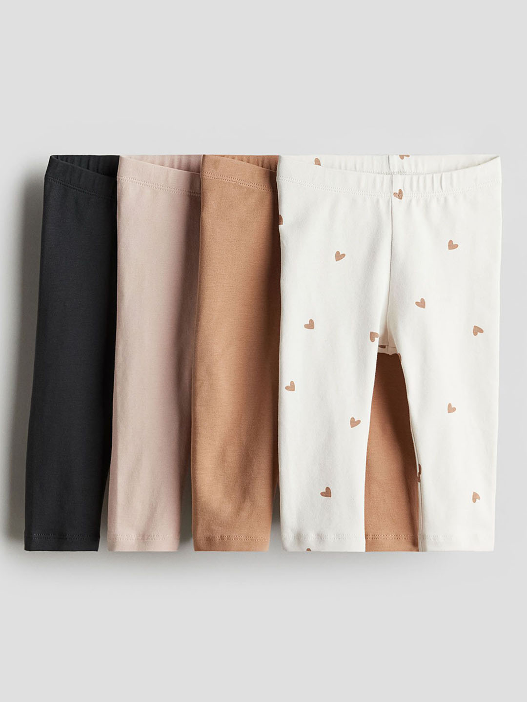 

H&M Boys Pack Of 4 Cotton Jersey Leggings, Beige