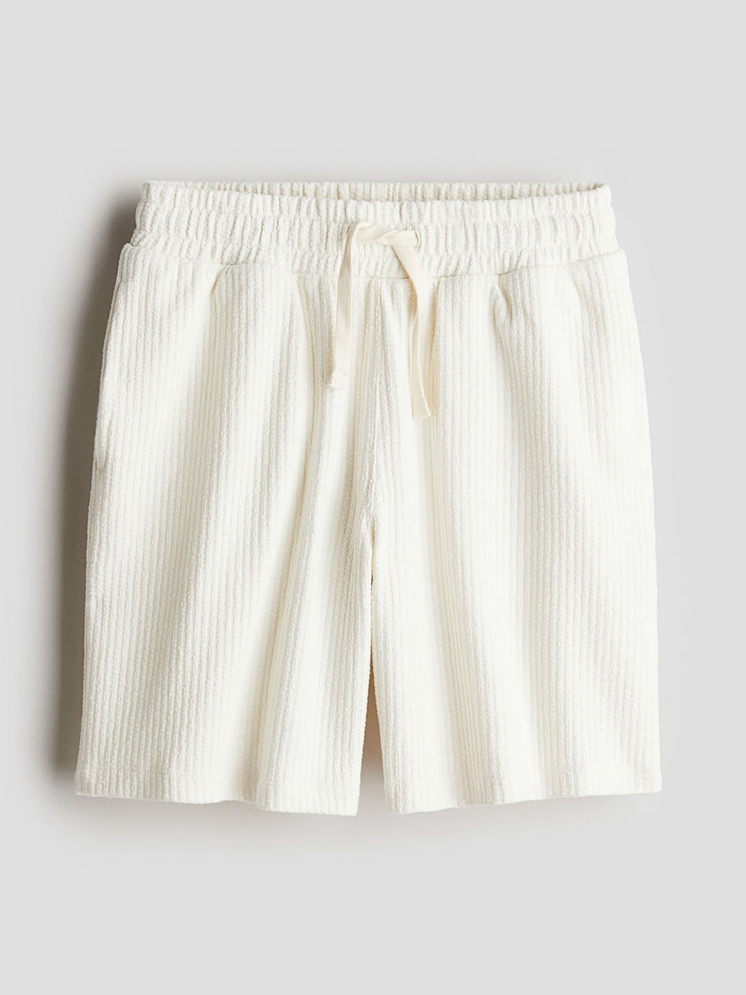 

H&M Boys Textured-Knit Shorts, Off white