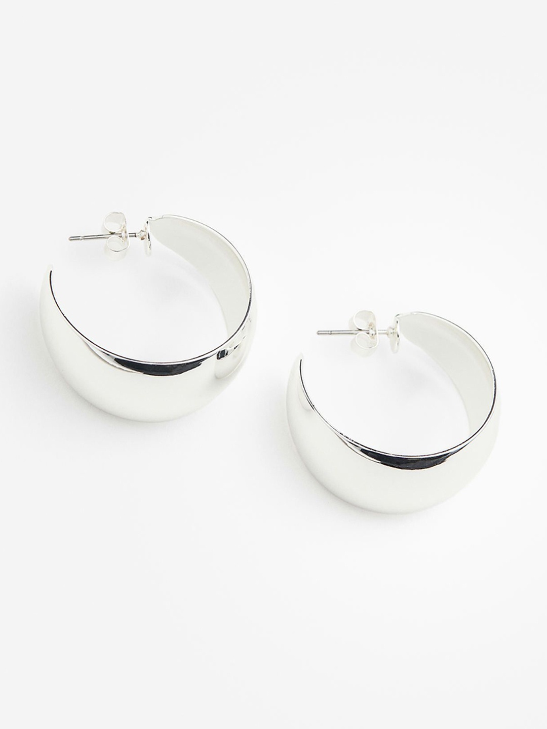 

H&M Wide Hoop Earrings, Silver