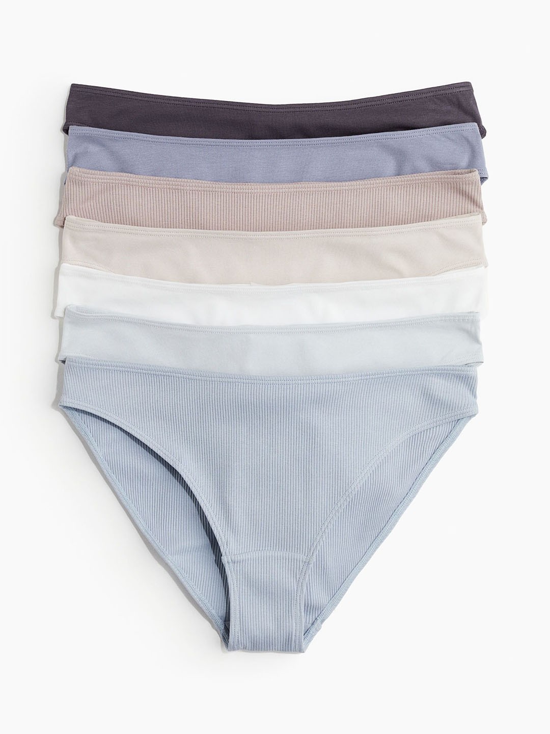 

H&M Pack Of 7 Women Cotton Bikini Brief, Blue
