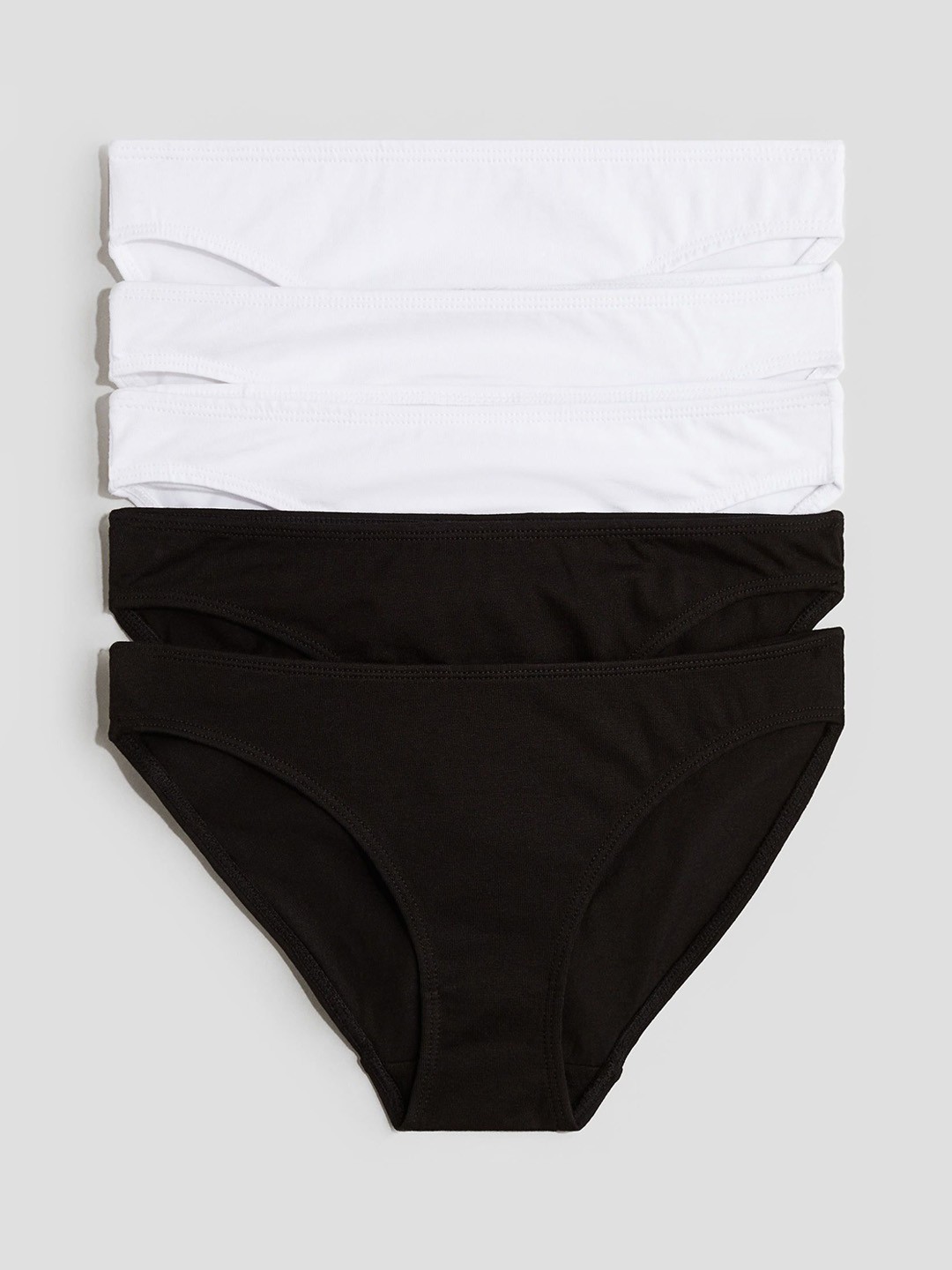 

H&M Girls Pack Of 5 Mid-Rise Hipster Briefs, White