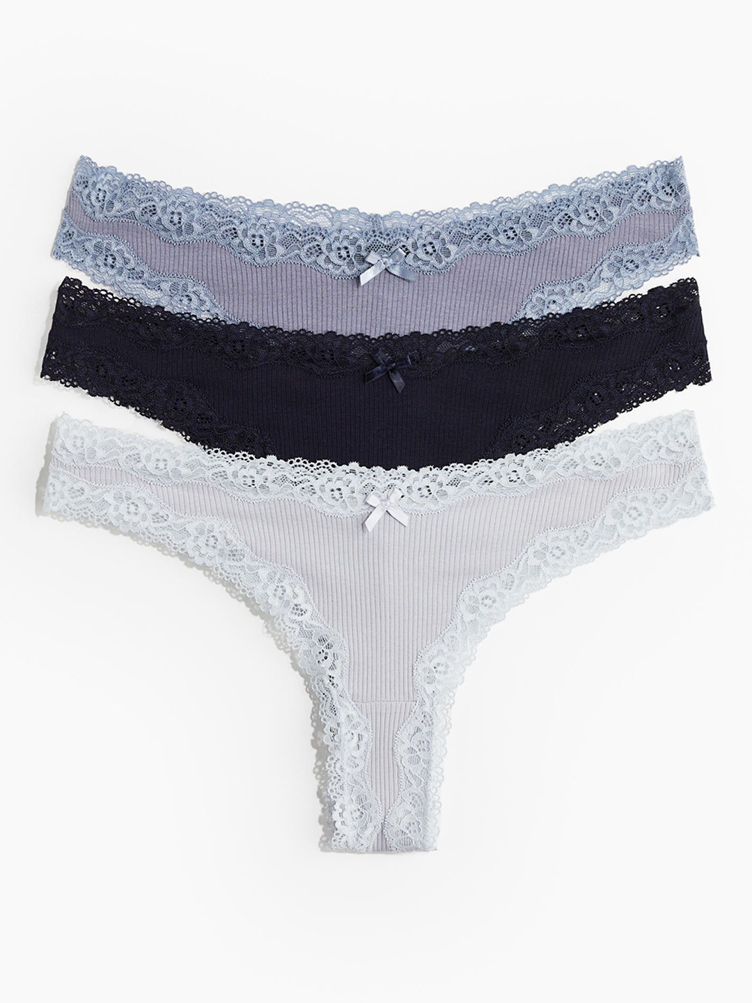 

H&M Pack Of 3 Brazilian Briefs- 0803070121, Blue