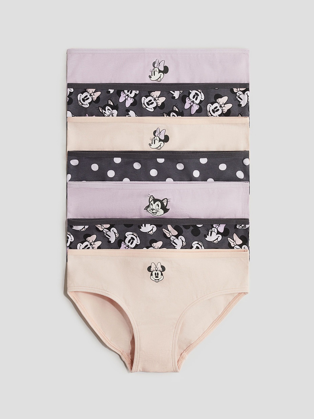 

H&M Pack Of 7 Girls Cotton Hipster Briefs 1214429012, Pink