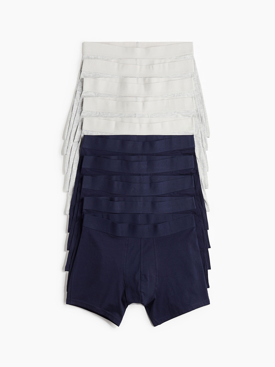 

H&M Men Pack Of 10 Xtra Life Mid Trunks, Blue