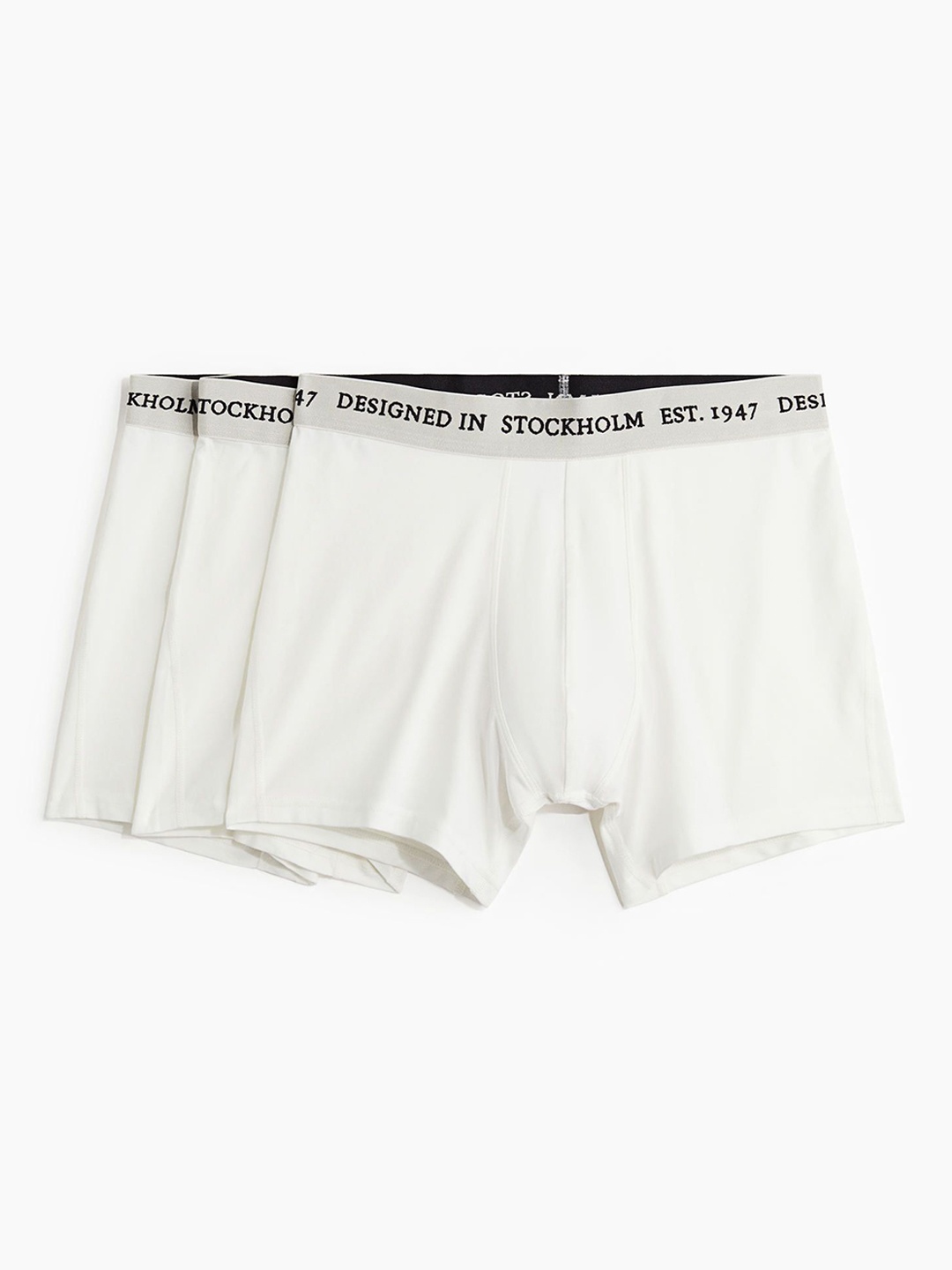 

H&M Pack Of 3 Xtra Life Mid Trunks 1216816008, White