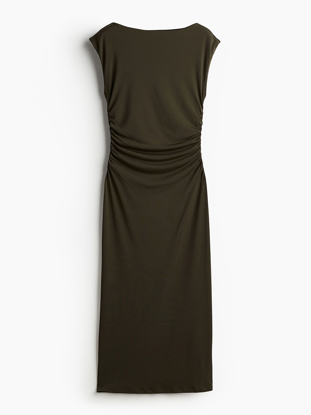 

H&M Cap-Sleeved Sheath Midi Dress, Green