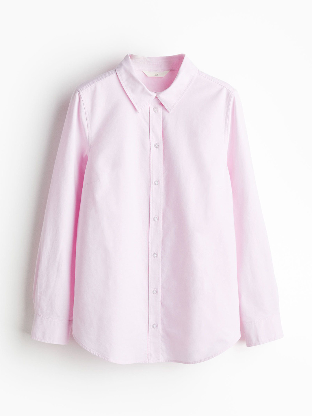 

H&M Women Pure Cotton Fitted Oxford Long Sleeves Shirt, Pink