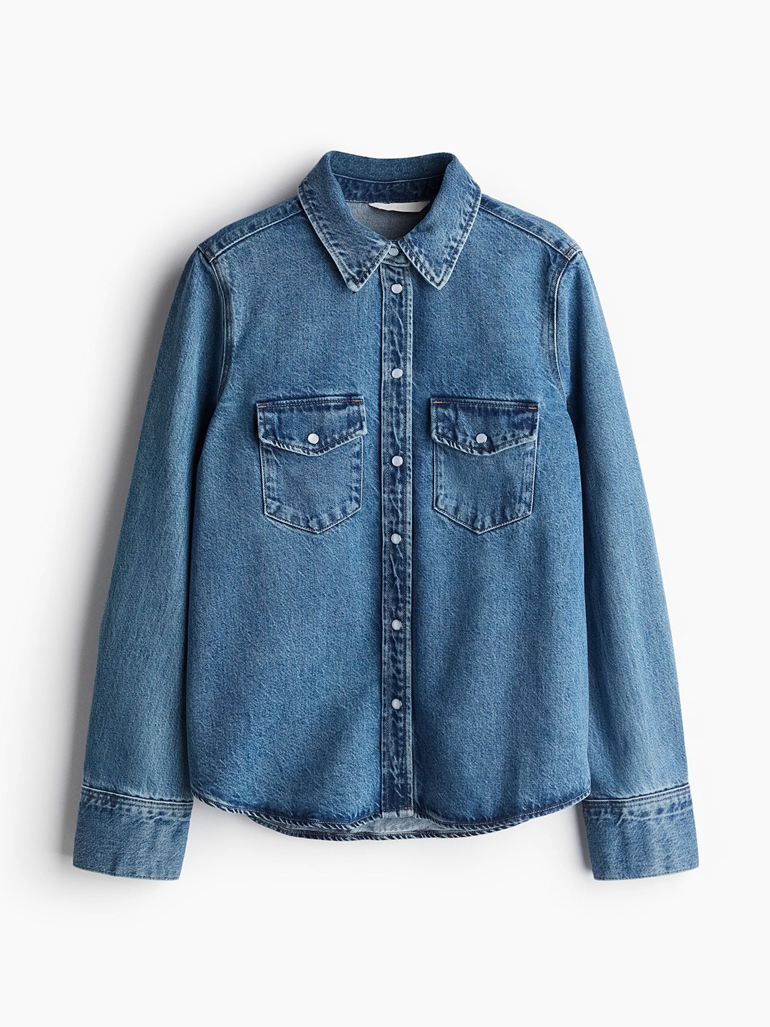 

H&M Women Denim Long Sleeves Shirt, Blue