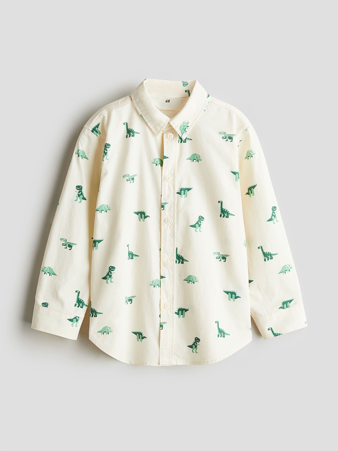 

H&M Boys Long-Sleeved Cotton Shirt, White