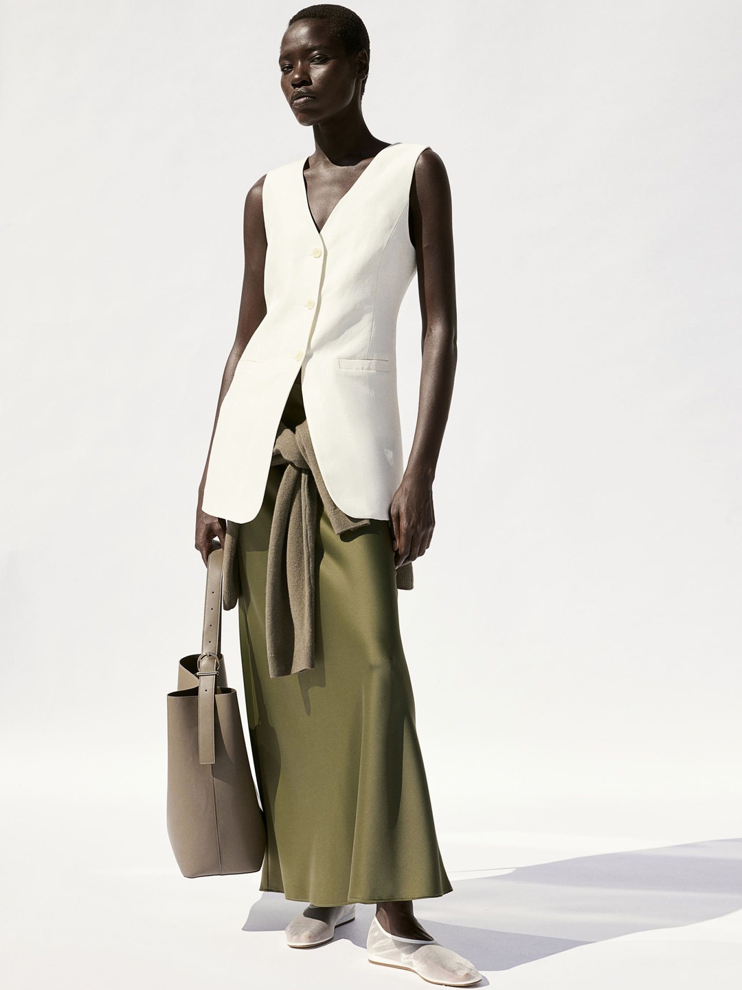 

H&M Women Long Skirt, Green
