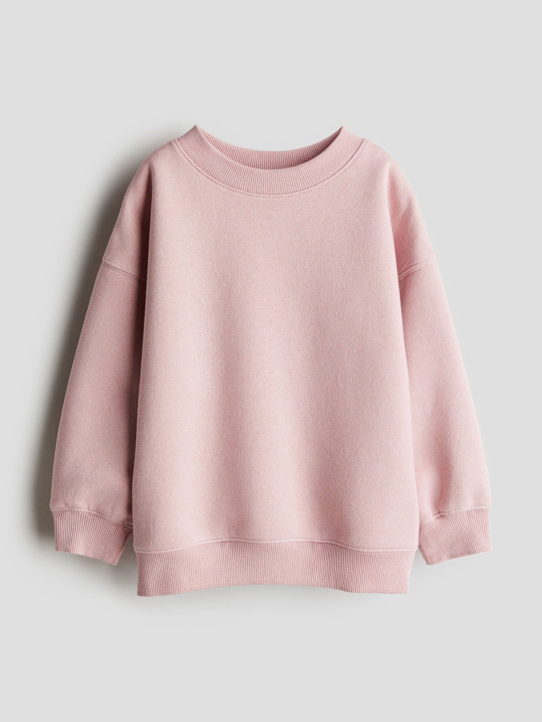 

H&M Girls Solid Drop Shoulder Sweatshirt, Pink