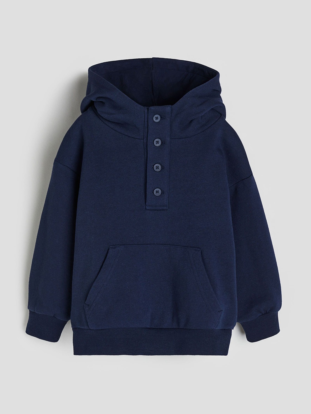 

H&M Boys Cotton Button-Top Hoodie Sweatshirt, Blue