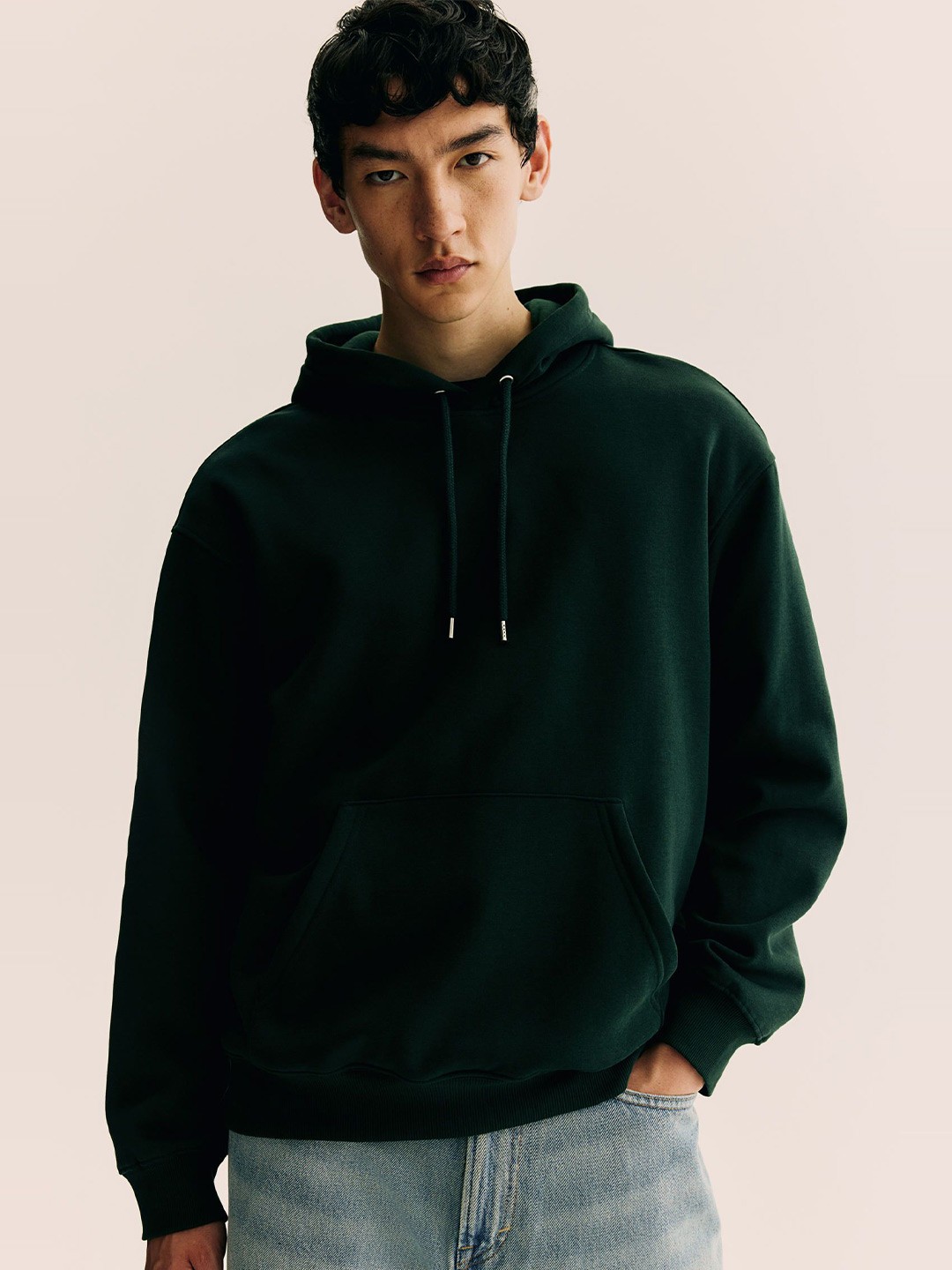 

H&M Loose-Fit Hoodie Sweatshirts, Green