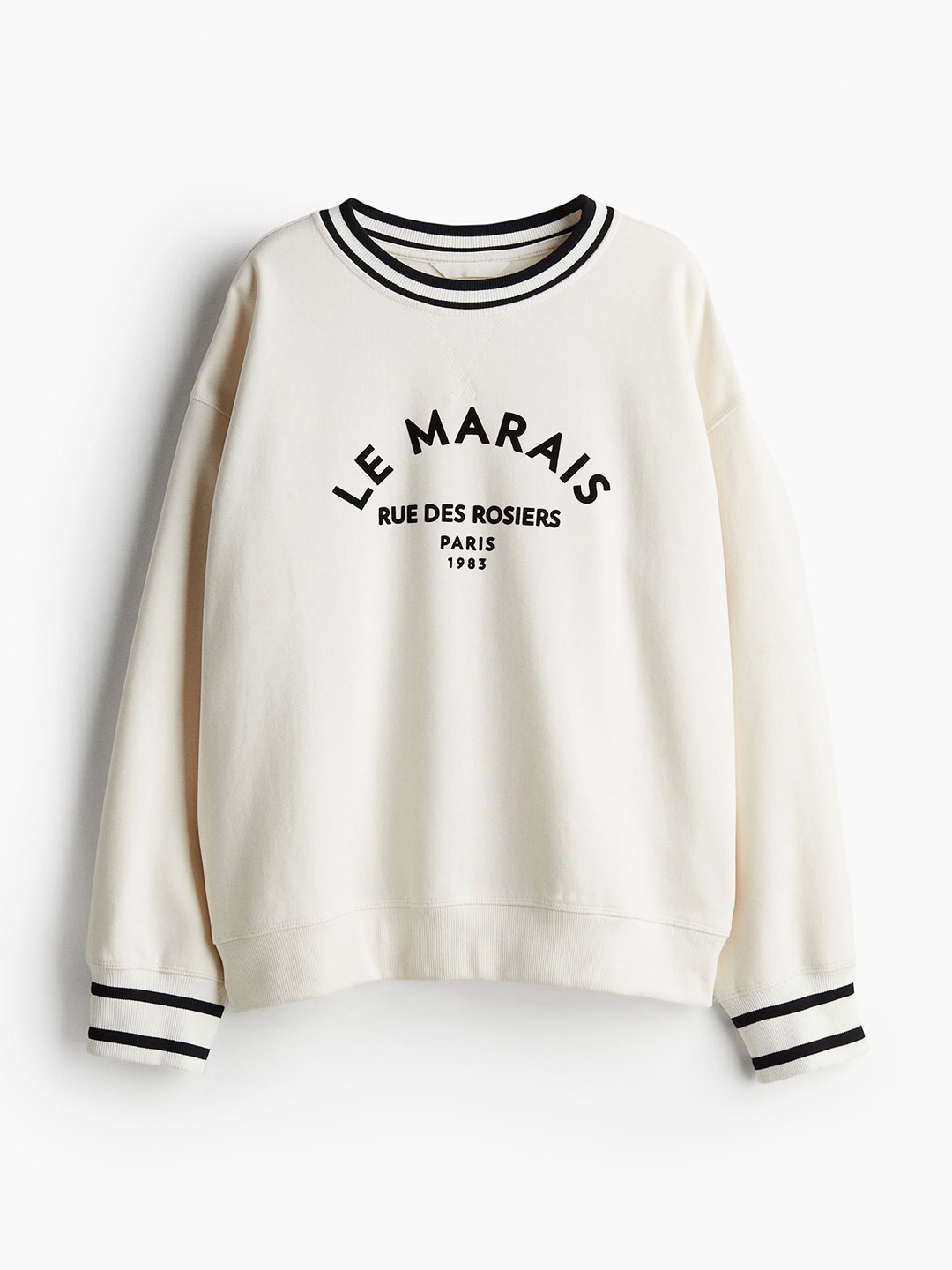 

H&M Women Printed Sweatshirt, Off white