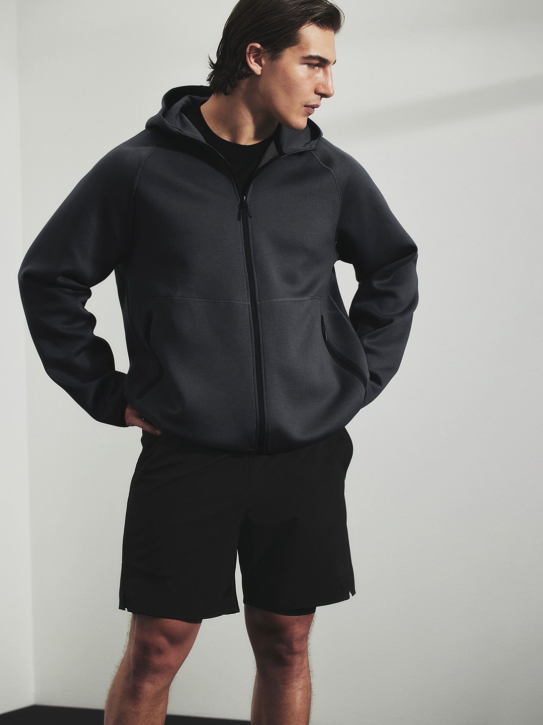 

H&M DryMove Zip-Through Hoodie, Grey