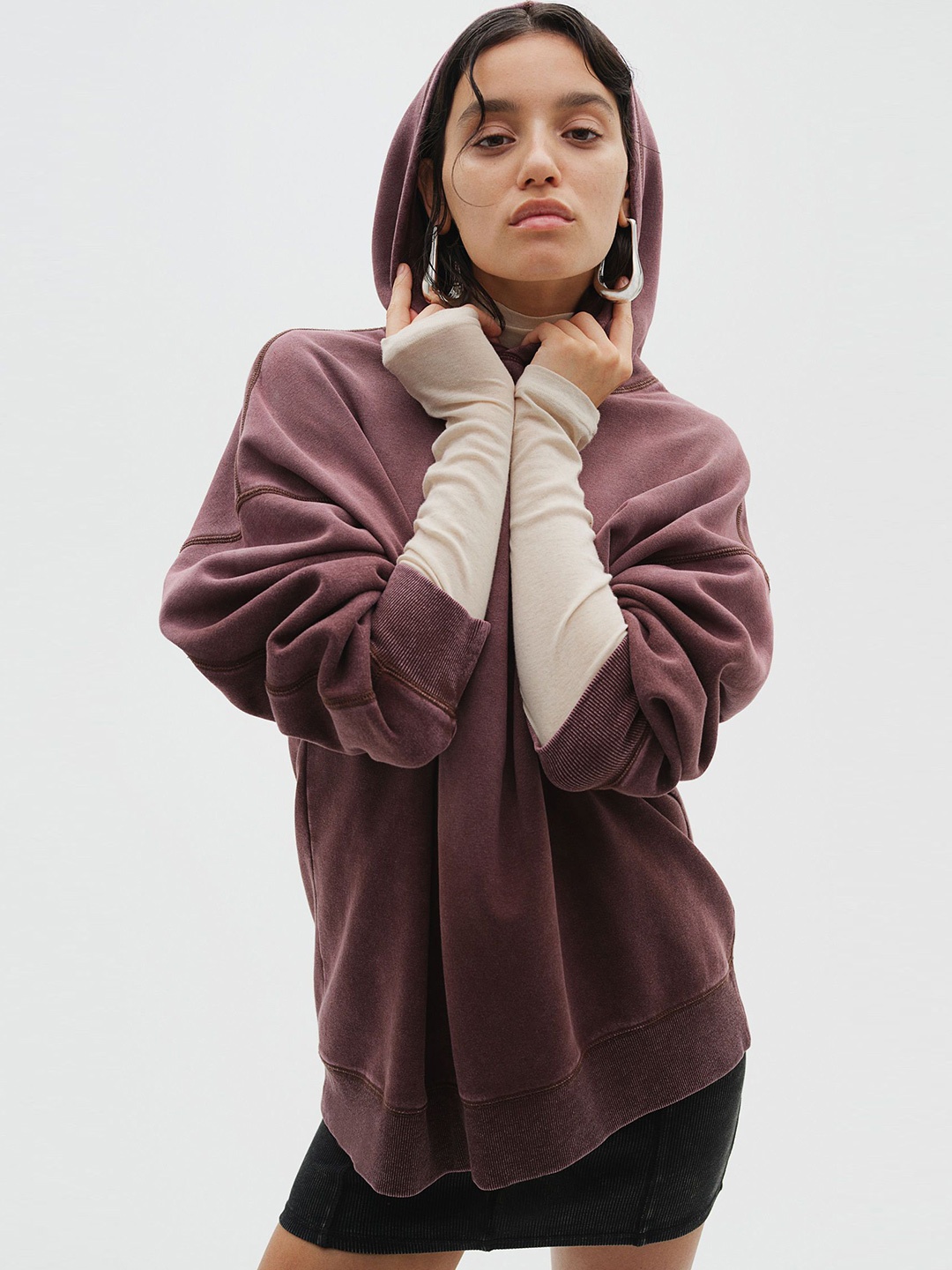 H&M Oversized Hoodie, Brown