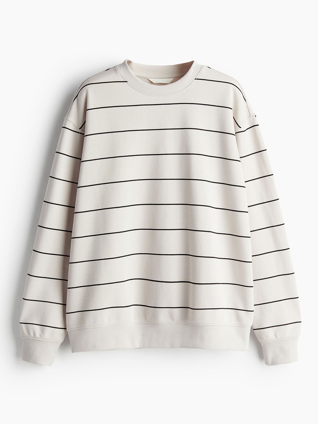 

H&M Women Striped Sweatshirt, Beige