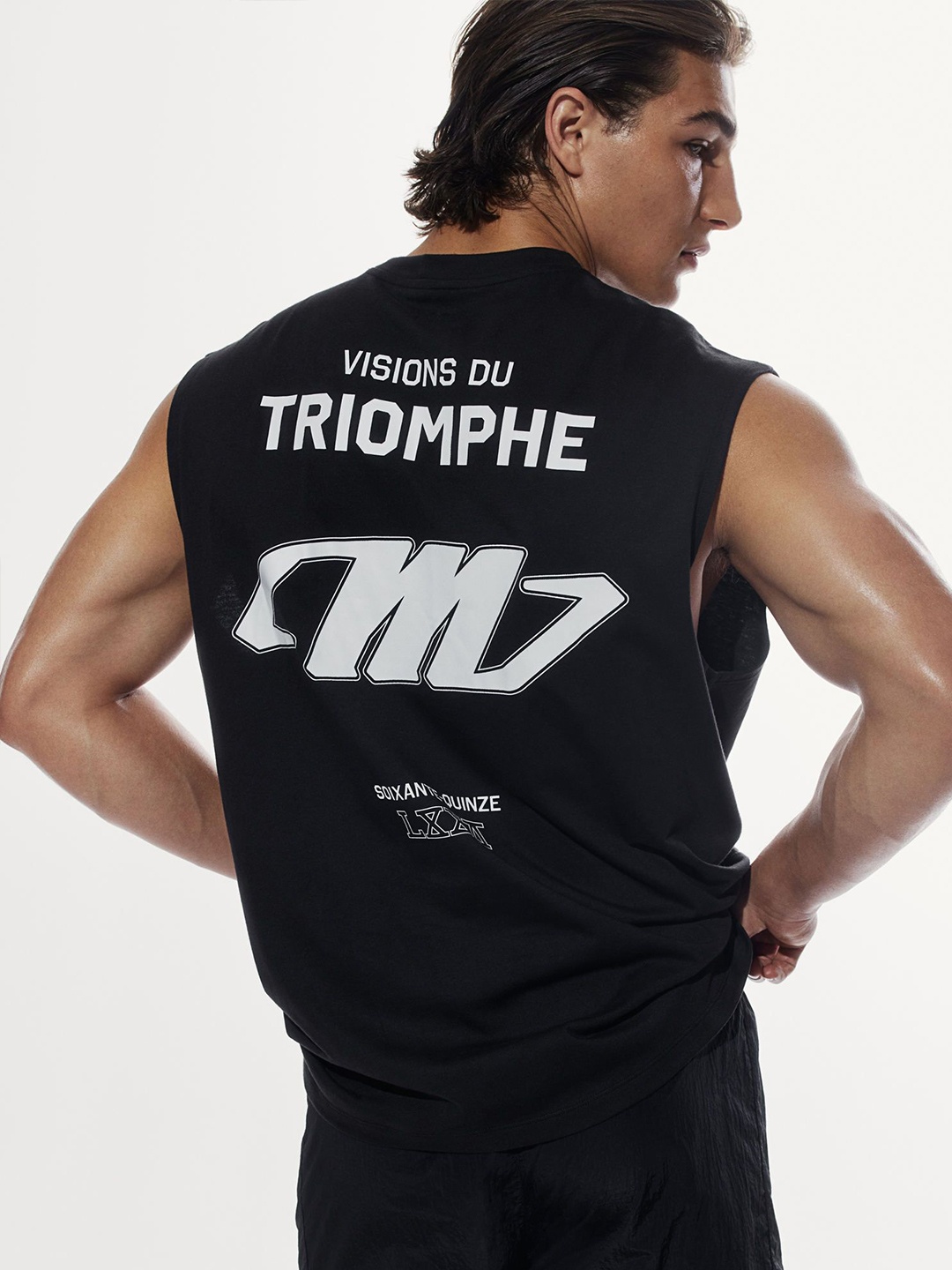 

H&M Printed Dry Move Sports Vest Top, Black